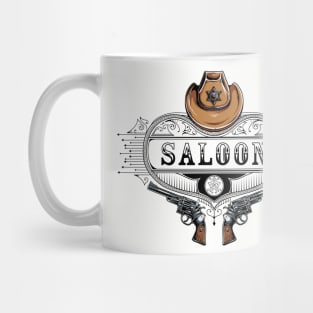 Saloon Hat Revolver Heart Mug